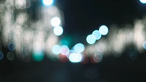Νυχτερινά Φώτα Του Δρόμου Φώτα Της Οδού Bokeh Από Αυτοκίνητα — Φωτογραφία Αρχείου
