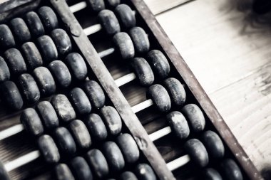 Eski abaküs. Geleneksel Çince hesap makinesi. Resim finansal konsept tasarımı.