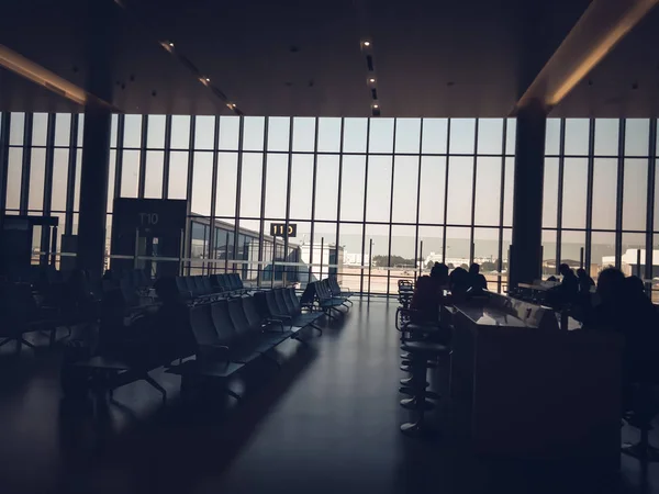 Terminal Aeroporto Vuoto Zona Attesa Con Sedie Shanghai Hongqiao Aeroporto — Foto Stock