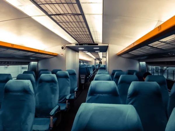 Immagine Con Interno Treno Confine Porcellana Treno Moderno Con Sedie — Foto Stock