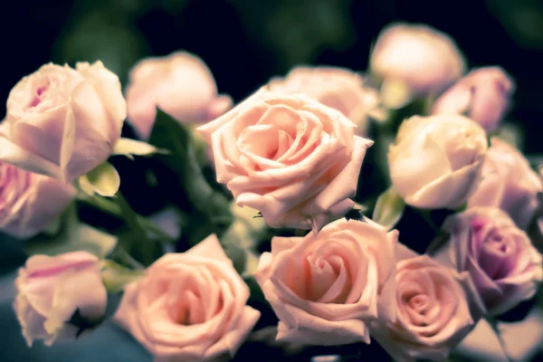 粉红色的玫瑰花瓣是美丽的爱情概念 情人节背景 — 图库照片