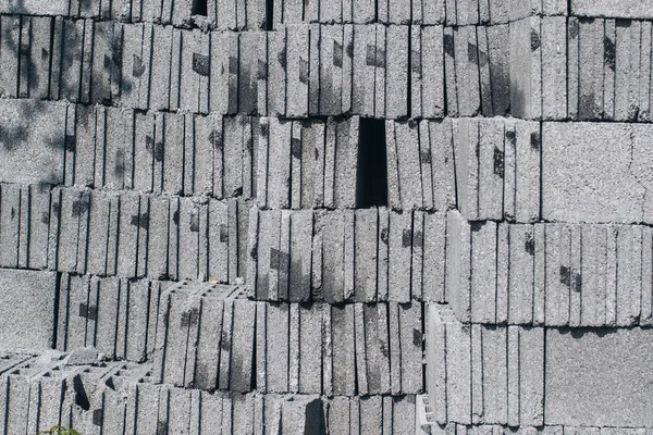 Šedý Cementový Blokový Materiál Pro Nástěnné Desky Stavbě Staveniště — Stock fotografie