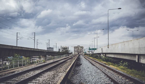 Concept Industriel Fond Voyage Chemin Fer Tourisme Ferroviaire Chemin Fer — Photo