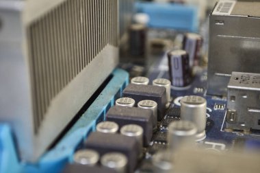 Pc Kişisel Bilgisayar Anakart Makro Fotoğraf Ayrıntıları