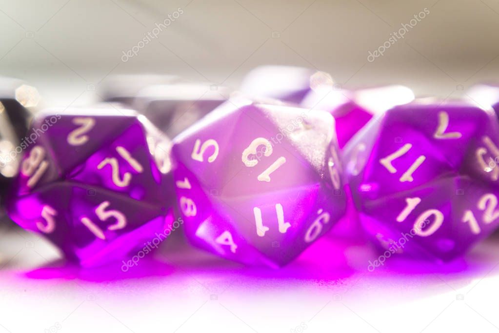 colored dice for the game