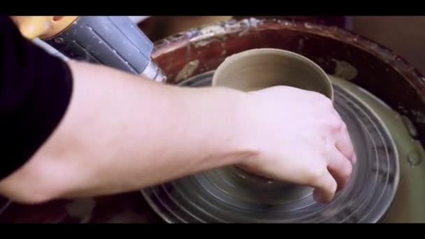 Master Class Pottery Workshop Family — Stock Video