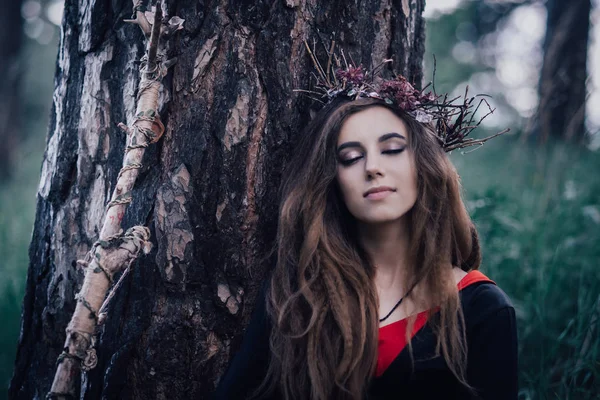 Sorcière Conte Fées Dans Forêt — Photo