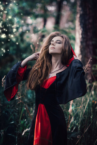 Fairy tale witch in the forest