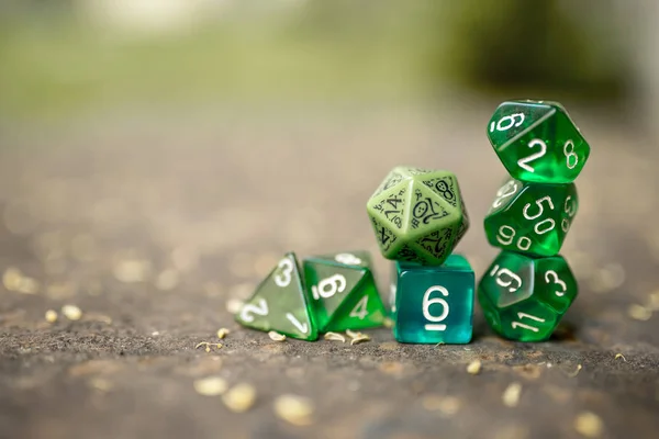 Playing Dice Role Playing Board Games — Stock Photo, Image
