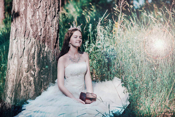 Princess in a pine forest