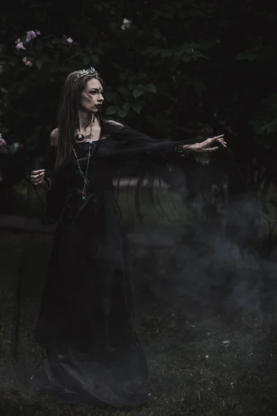 Girl Gothic Gloomy Image Lilac — Stock Photo, Image