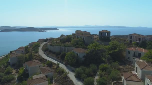 Geisterstadt an der Küste der griechischen Insel Limnos — Stockvideo