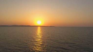 Lemnos, Yunanistan'da güzel deniz gün batımı manzara