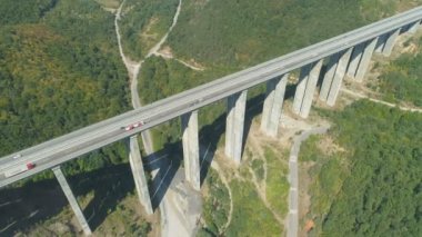 Hemus Karayolu Trafik Drone Havadan Görünümü