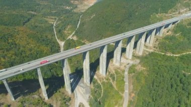 Vitinya Geçidi Üzerindeki Hemus Karayolu Trafik Viyadüğü Havadan Görünümü