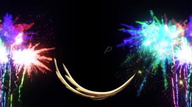 Lüks altın renkli Happy Mawlid al-Nabi metin animasyonu. Parlak ışık ve şenlikli bir zarafet. Çevrimiçi selamlama, davetiye ve sosyal medya paylaşımları için mükemmel..