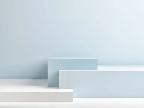 Pódio Composição Azul Abstrata Renderização Ilustração — Fotografia de Stock