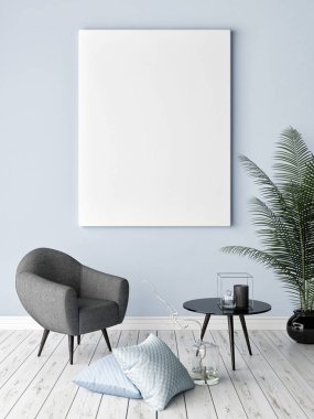 Poster hipster arka plan, hipster dekorasyon, 3d render, 3d çizim ile alay