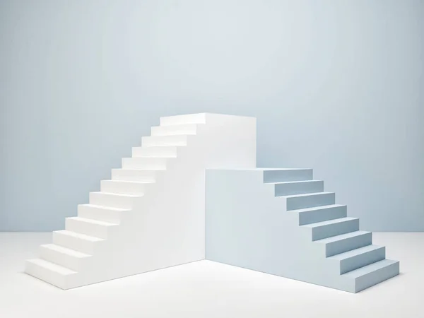 抽象的な部屋 青い部屋は での表彰台をレンダリング イラストレーション — ストック写真