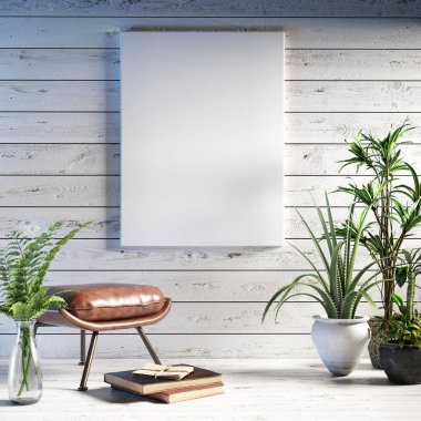 Sahte kadar poster, Hipster arka plan, vintage yakın kadar 3d render, 3d çizim