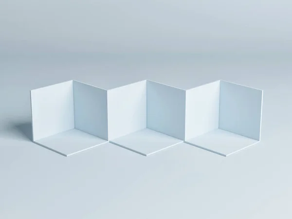 抽象的な幾何学青いコンセプト勝者の表彰台 3Dイラスト — ストック写真