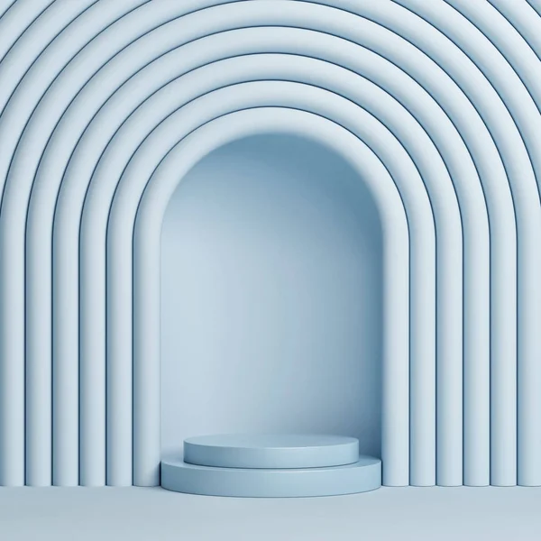 Abstract Blue Background Winner Podium Render Illustration — Stock Photo, Image