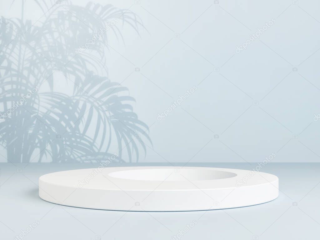 Winner podium with tropic shadow background, 3d rendering 3d illustration