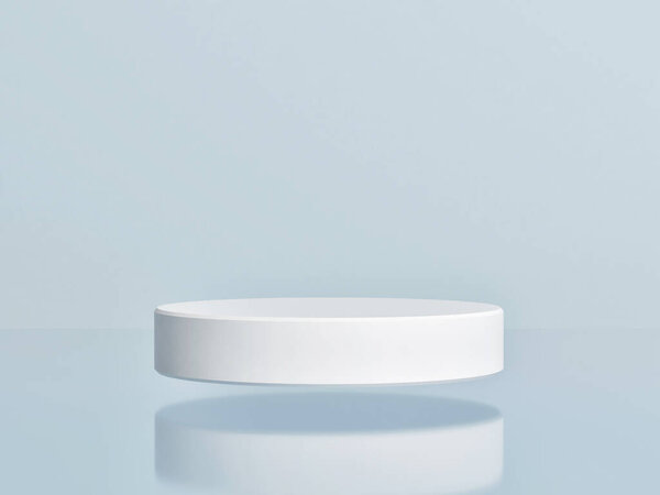 Образец абстрактного геометрического подиума для презентации продукта, синий фон, 3D рендеринг, 3D иллюстрация

