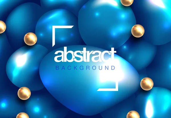 Glossy soft body spheres. Abstract 3d background. Vector realistic illustration — Stock Vector