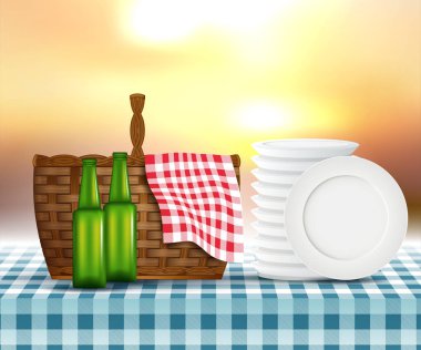 vektör yaz piknik tasarım