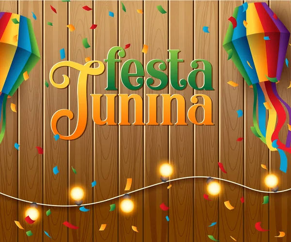 Festa Junina illustration traditionnelle Brésil Juin fête du festival — Image vectorielle