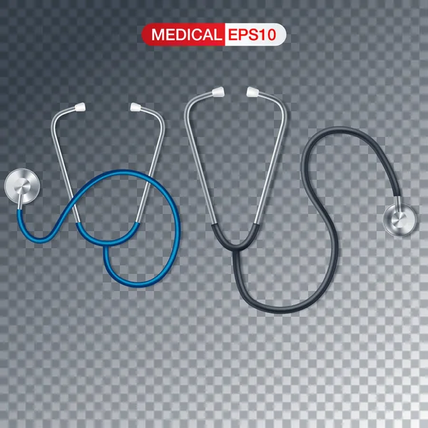 Tło wektora medycznego ze stetoskopem. Stetoskop medyczny, sprzęt stetoskopowy, ilustracja stetoskopu medycznego — Wektor stockowy
