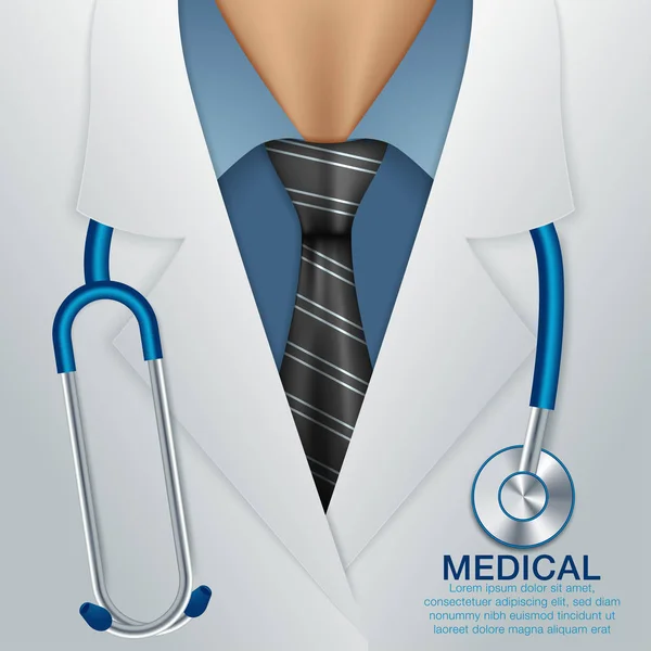 Doctor close up. Medical background. Vector illustration — Stock Vector