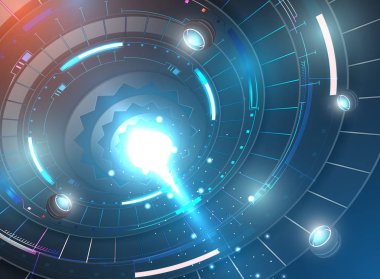 Soyut daire teknolojisi kavramı. Devre kartı, yüksek bilgisayar renkli arka plan