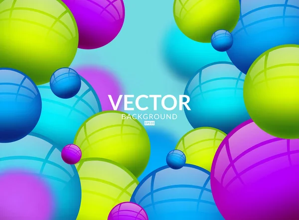 Fondo abstracto con esferas 3D dinámicas — Vector de stock
