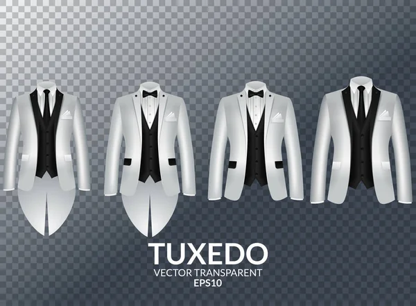 Tuxedo and bow. Stylish suit. Eps10 vector illustration. Isolated on transparent background — Stock Vector