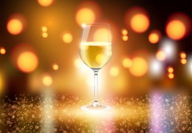 Bardağı ve şampanya şarap şişe