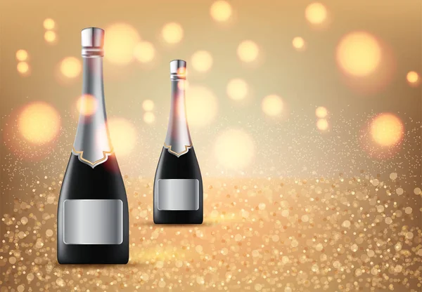Gläser Champagner auf hellem Hintergrund — Stockvektor