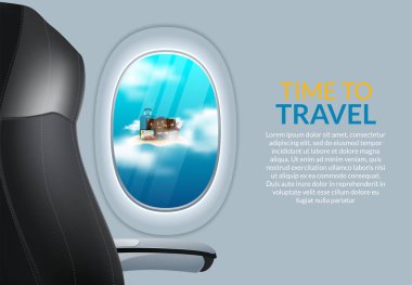 Uçak penceresinden güzel gün doğumu