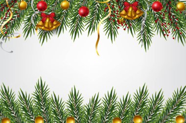 Altın Kabarcıklar ile Süslenmiş Noel Ağacı Şube