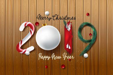 Mutlu Noeller ve mutlu yıllar. Noel dekorasyonu ile güzel arka plan