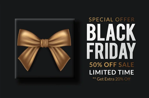 Zwarte vrijdag verkoop zwarte tag, ronde banner, reclame, vector illustratie — Stockvector