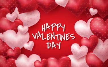 Renkli Yumuşak ve Pürüzsüz Valentine Hearts. Vektör çizimi