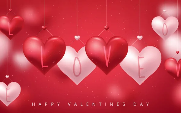 Kleurrijke zachte en gladde Valentijn harten. Vector illustratie — Stockvector