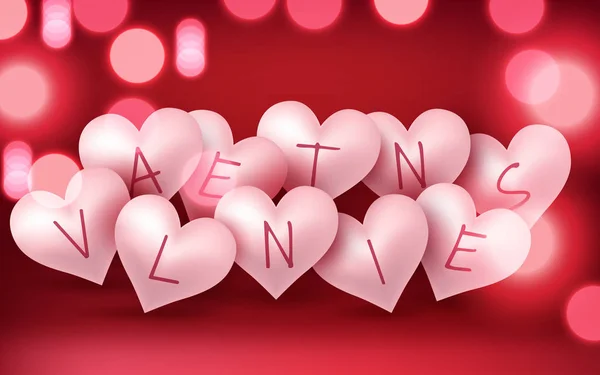 Día de San Valentín corazones vector de fondo. Feliz día de San Valentín diseño de banner tarjeta de felicitación. Ilustración vectorial — Archivo Imágenes Vectoriales