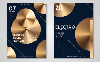 Elektronik müzik festivali minimal poster tasarımı. Vektör çizimi