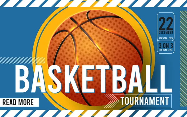 Basketball tournament posters, flyer with basketball ball - template vector design. Vector illustration