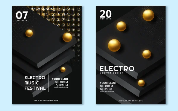 Cartaz publicitário do festival de música eletrônica. Ilustração vetorial —  Vetores de Stock