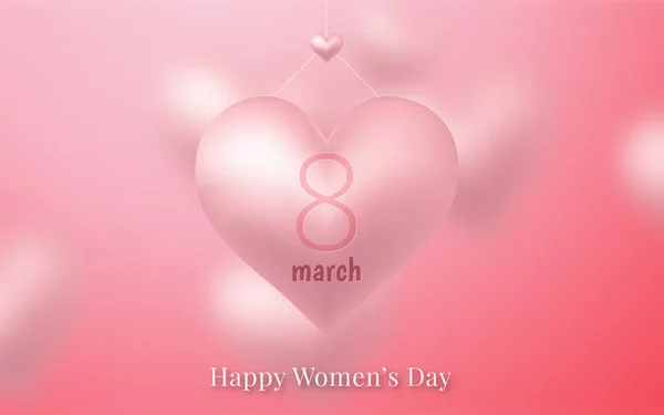 Cartaz do Dia Internacional da Mulher. 8 ilustração número 3d. Feliz Dia da Mãe. Ilustração vetorial — Vetor de Stock