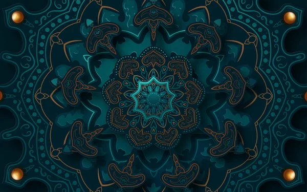 Graphisme papier de l'art géométrique islamique. Décoration islamique. Illustration vectorielle — Image vectorielle